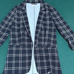 Maurices Black and Cream Plaid Blazer